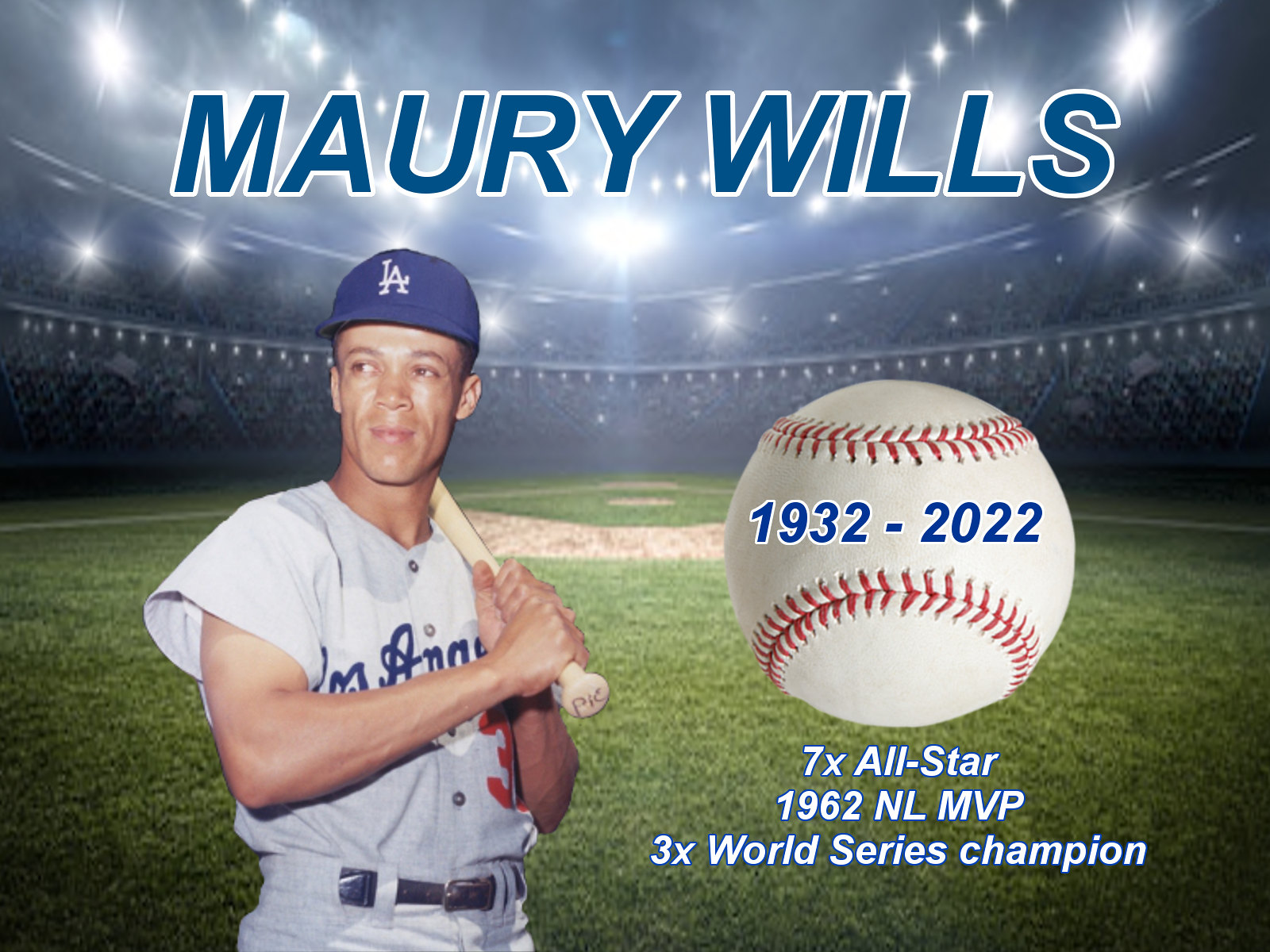 Maury Wills Signed Autographed MLB Baseball Dodgers MVP NL '62 JSA TT40902